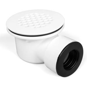 1-1/2" Side Outlet Shower Drain with Perforated Strainer, Low Profile Shower Drain Trap, PVC Shower Base Drain, Prevent Clogs & Odors, Creating Walk-in Showers