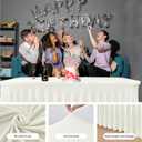 HolidayIdeas Spandex Table Skirts for Rectangle Tables 8 Ft, Fitted Stretch Table Cover 30x96 Inch, Wrinkle-Free Ruffle Design Tablecloths for Banquets,Trade Shows, Parties, Events, 4 Pack, Beige