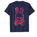 Easter Bunny Retro Tie Dye Bunny Skull Cross Bone Halloween T-Shirt , Size S
