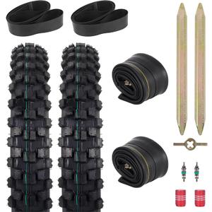 (1-Pack) 80/100-19 6PR Wear-Resistant Dirt Bike Tire & 2.75/3.00-19 Heavy Duty Inner Tube Set | Replacement for Surron Light Bee X, Talaria Sting MX + Free Tools