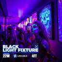 Barrina UV LED Blacklight Bar, 22W 4ft, T5 Integrated Bulb, Black Light Fixture for Blacklight Poster, Halloween Decorations and Christmas Party, Fun Atmosphere with Built-in on, Off Switch (4-Pack)
