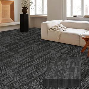 LITA Carpet Tiles Reusable 24" x 24" Squares Indoor/Outdoor 0.25" Pile Height Loop Pile, Non Slip Easy DIY Installation Peel and Stick Carpet Tile, Gray Polypropylene, (18 Tiles) (72 sqft/Box)
