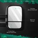 SCITOO Towing Mirrors Fit Chevy GMC Exterior Accessories Mirrors Fit 1999-2007 Chevy/GMC Silverado/Sierra 1500 2500HD 3500HD with Convex Glass Manual Controlling and Telescoping Features, Size: Pack of 2
