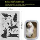 Cute Cat Litter Mat,24x16 Inch - Easy Clean, Anti Slip Trapping Mat for Box & Kitty Litter, Cute Small Rug, Indoor Cat Accessories,White