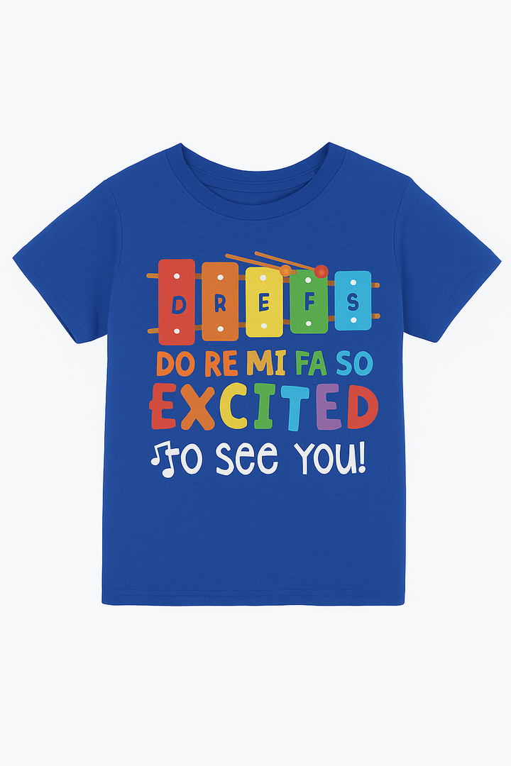 Do Re Mi Fa So Excited To See You Music Teacher Men Women TShirt Size XL, Blue 