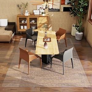 Tydle Clear Floor Mat for Home, 5'  7' Plastic Area Mat for Living Room, Waterproof Area Rug for Under Dining Table, Large Office Chair Mat for Hard Floors (Clear-Rose) (5'  7' (60" x 84"))