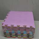 ProSource Foam Puzzle Floor Play Mat for Kids and Babies with Solid Colors, 36 Interlocking Tiles with Borders, Assorted