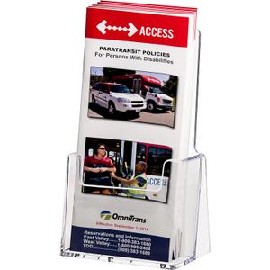 Clear-Ad - Acrylic Trifold Brochure Holder - Rack Card Display - Pamphlet Stand - LHF-S100 (Pack of 10)