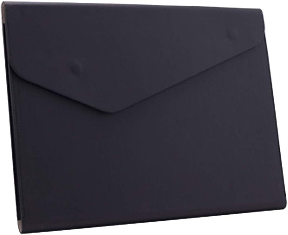 Enyuwlcm PU Leather A4 File Folder Document Holder Waterproof Portfolio Envelope Folder Case with Invisible Magnetic Closure Black