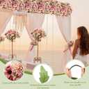 Tigeen 12 Bundles Peonies Artificial Flowers Faux Roses Silk Flowers Hydrangea Artificial Bouquet for Wedding Table Centerpiece Floral Vase Home Office Bridal Decor (Fuchsia)