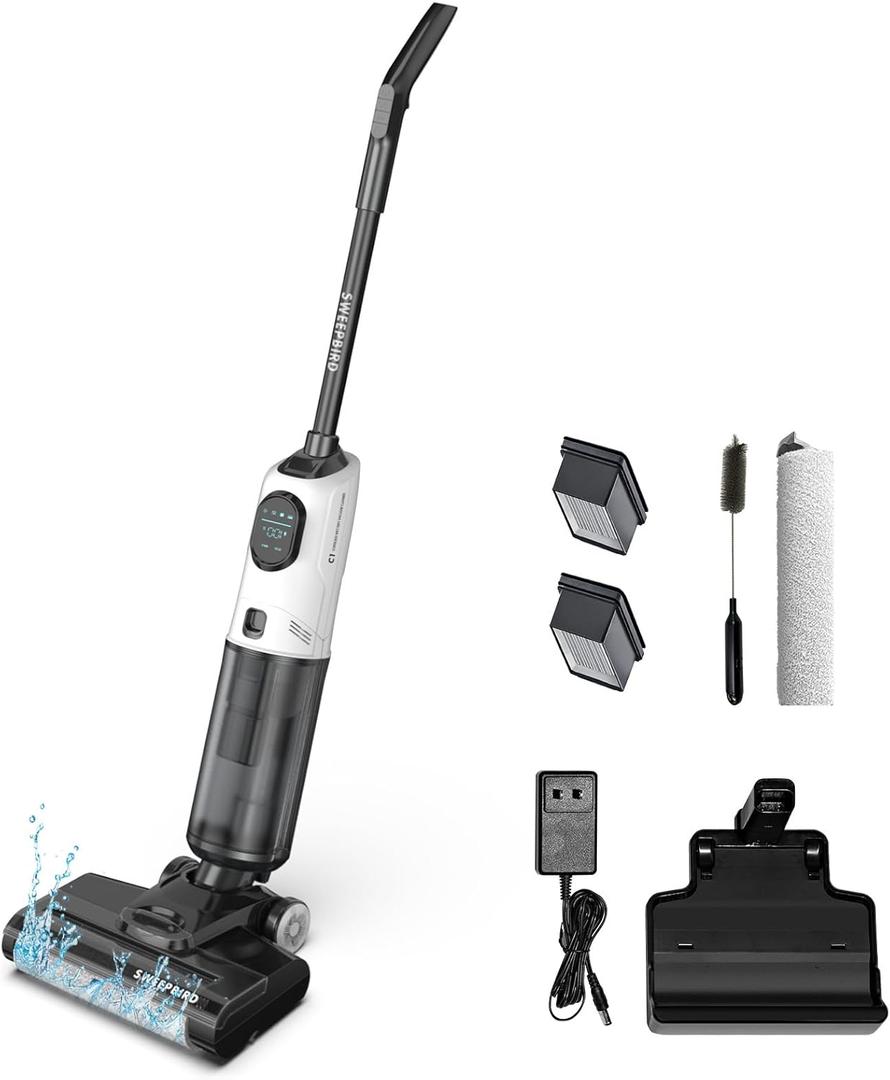Cordless Wet Dry Vacuum Cleaner and Mop All in One, Mop Vacuum Cleaner for Hard Floor, with Smart Control & Self-Cleaning System