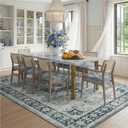 DEXI 9x12 Area Rugs for Living Room, Washable Rug for Bedroom, Blue Grey