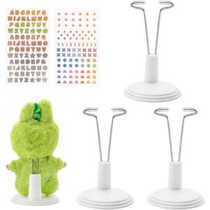 WALLFID Adjustable Doll Stand,Figure Stand,Display Holder for Doll,Toy Stand Accessories,Stand with Waist Clip, Stable Support for Collectible & Photography,Dolls Not Included (3pcs(10cm))