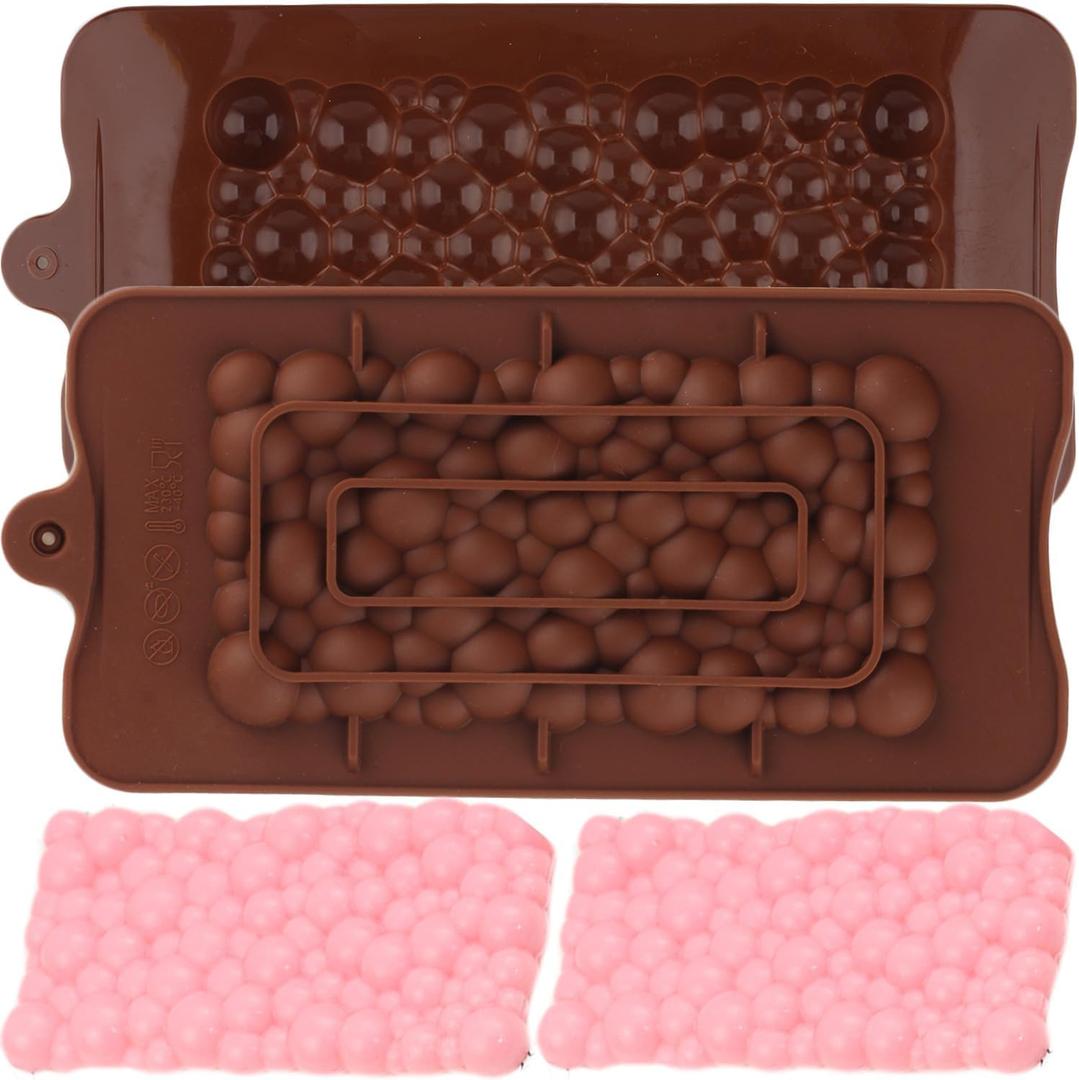 Bubbles Break Apart Silicone Chocolate Molds For Energy Bar Mold Set Of 2
