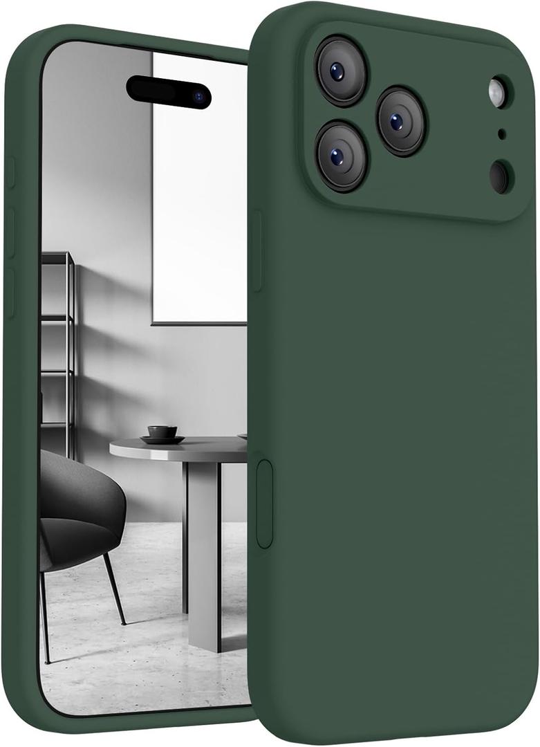 FireNova Magnetic for iPhone 17 Pro Max Case, Compatible with MagSafe, [Integrated Silicone Camera Control Button] [Camera Protection] Anti-Scratch Microfiber Lining Phone Case, 6.9", Alpine Green