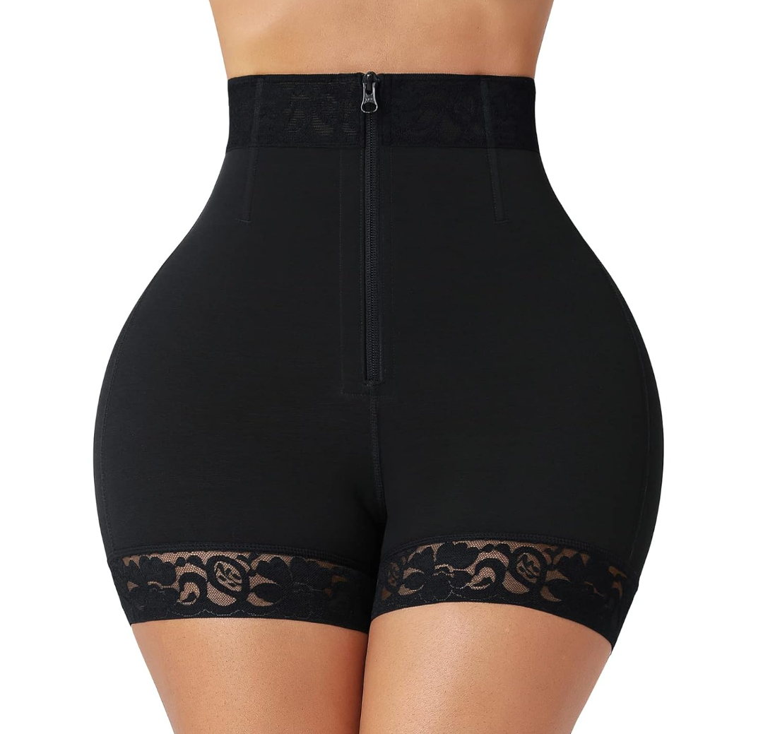 FeelinGirl Body Shaper for Women Butt Lifting Shapewear Tummy Control Panties with Hook Zipper Closure Small