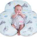 Nursing Pillow for Breastfeeding, Breastfeeding Pillows for More Support for Mom and Baby, with Plus Size Ergonomic Design and Removable Cotton Cover, Blue, Pallet of Product