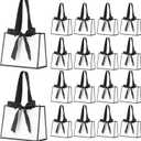 QIELSER 30pcs Small White and Black Gift Bags with Handles 6.3x3.1x5.1 Inches Thank You Bags with Bow Ribbon for Party Favors, Birthday Gifts, Weddings, Baby Showers, Goodie Bags