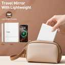 (2 Pack) 2025 Rechargeable Travel Makeup Vanity Mirror with 72 Led Lights,Portable Lighted Beauty Mirror,3 Color Lighting,Dimmable Touch Screen,Tabletop LED Folding Cosmetic Vanity Mirror Desk Table (White Mix 2p)