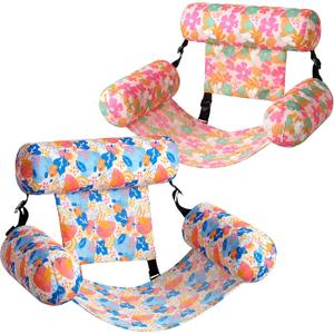 SLOOSH Inflatable Pool Floats Adult,2 Packs Floating Lounge Chairs,Blow up Pool Noodles for Adult Heavy Duty,Floating Chair for Party Summer Water Beach Lake Fun