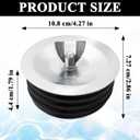 Steel Mechanical Test Plug, Sewer Cleanout Cap, Practical Expansion Pipe Plug, Drain Twist Plug Pipe Gripper, with Galvanized Screw and Wing Nut, Suitable for Most Pipes Sink Pools (4 Inch)