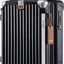 Joyway Carry On Luggage, Expandable Suitcase with Smart Cup Holder and USB Port, 20 IN Hardside Checked with TSA Lock Spinner Double Wheels, Black