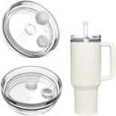 Stanley 40 oz Tumbler Lid Replacement with Straw Cover, Leak Proof, Spill Proof, BPA Free 2 Pack
