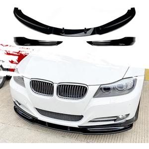 Front Bumper Lip Fits BMW 3-Series Standard E90 E91 LCI 2009-2012 Only,3Pcs Front Bumper Lip Body Kit Spoiler with 2Pcs Front Bumper Corner Aprons,ABS Plastic, Gloss Black