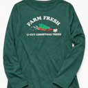 H&H "Farm Fresh" Christmas-themed long-sleeve graphic tee shirt,  M (8/10)