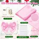 Suncalla Pink LED Front Door Bow Pink Large Door Ribbon Bow with Rhinestone Satin Festival Glowing Wrapping Bowtie Decorations
