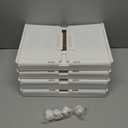 CTSNSLH 4 Tier Plastic Storage Bins and Boxes Organizer - Stackable with Lids for Bedroom, Living Room, Office - Foldable Containers (White)