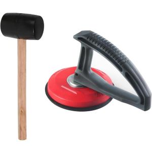 Floor Gap Fixer Tool with Hammer and Special Grip Strong Suction Cup  Fits Laminate, Vinyl Plank, SPC, Hardwood,Textured and LVP Floors