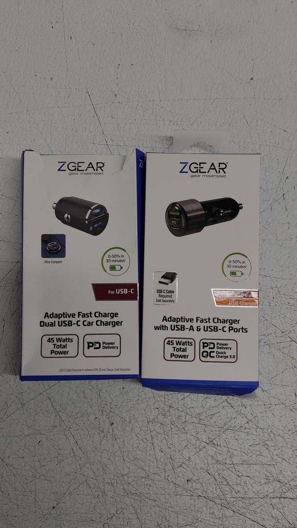 Set of two Zgear Adaptive Fast Charging Duel USB Car Chargers
