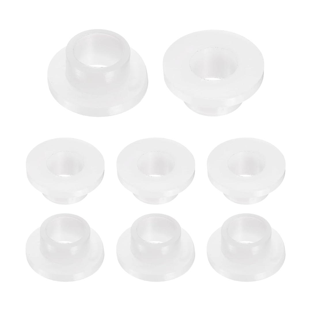 uxcell 8pcs Flanged Sleeve Bearings Plastic Bushings ID 8mm x OD 10.9mm x Length 7.4mm Nylon Bushings, White