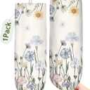 Plastic Bag Holder Organizer - 1 Pack Reusable Canvas Grocery Bags Holder Hanging Wall Cute Aesthetic Shopping Bag Storage Dispenser with Drawstring Closure for Kitchen Home, Color Floral