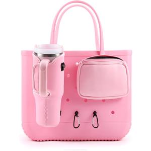 4PCS Organizer Holder for Bogg Bag, Accessories for Bogg Bags, Phone & Cup Holder compatible with Bogg Bag Original, Bag is not included (Pink)