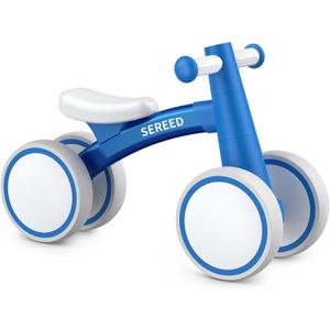 SEREED Baby Balance Bike for 1 Year Old Boys Girls 12-24 Month Toddler Balance Bike, 4 Wheels Toddler First Bike, First Birthday Gifts (Blue)