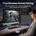 Monster SD100 Computer Speakers for Desktop PC, 28W Stereo PC Speakers with TWS Wireless Pairing, Bluetooth 6.0 & 3.5mm Aux-in PC Sound Bar, Deep Bass, Built-in Mic, for Laptop, Monitor, Gaming Setup