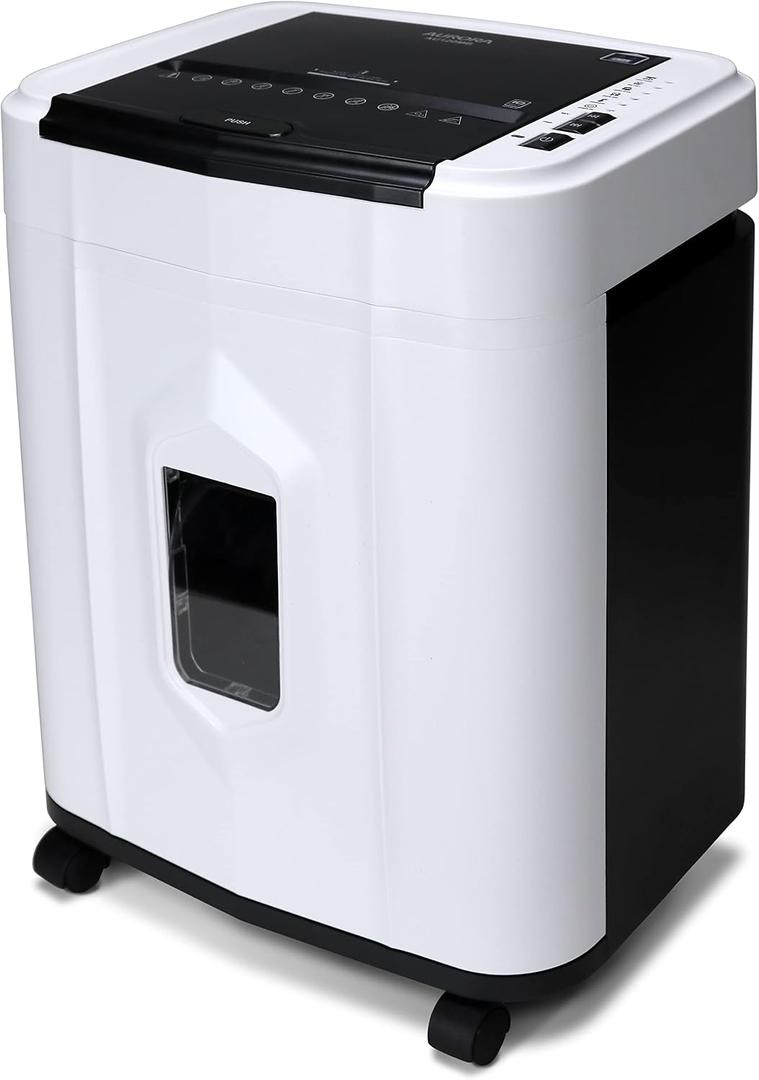 Aurora AU120MB 120-Sheet Auto Feed High Security Micro-Cut Paper Shredder / 30 Minutes (White/Black)