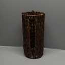 PINXIURY Water Hyacinth Paper Roll Holder, Wicker Toilet Paper Holder Stand for Bathroom, Toilet Roll Holder Stand for Bathroom and Under Sink, 3 Rolls of Toilet Paper Storage, Coffee