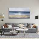 Yuaxker Ocean Wall Art Blue and Gold Modern Minimalist Wall Decor Sea Wave and Beaches Canvas Painting for Living Room Bedroom Dinning Room Home Office Home Decor 24x48 inch