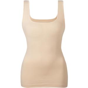 EUYZOU Women's Tummy Control Shapewear Tank Tops Seamless Square Neck Compression Tops Slimming Body Shaper Camisole (Large, Nude)