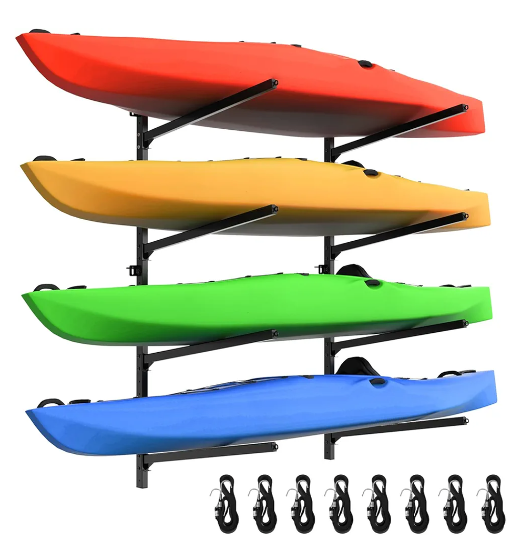Kayak Rack for Outdoor Storage, Kayak Storage Rack, Adjustable Freestanding Kayak Rack Stand Holder for Paddleboard Surfboard for Indoor, Outdoor