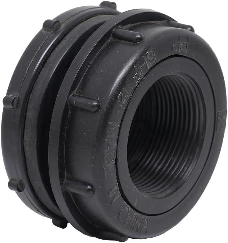 Valley Industries Polypropylene Bulkhead Fitting  2 FNPT x 2 FNPT