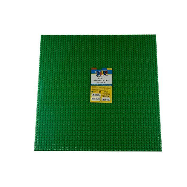 Strictly Briks Classic Baseplates, 100% Compatible with All Major Brands, Green, 4 Pack, 16x16 Inches