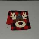 KYEESE Dog Christmas Sweater with Reindeer Pattern, Cozy Holiday Outfit, Turtleneck Dog Sweater with Leash Hole, Red Buffalo Plaid Knitwear, Soft Warm Festival Dogs Clothes, (Large (11-19lbs))