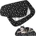 Waterproof Dog Bed Covers Replacement Washable Pet Hair Easy to Remove, Noiseless Quilted Puppy Pet Bed Cover Lovely Black Star Print 44x54 Inches, for Dog/Cat, Cover Only Black Star