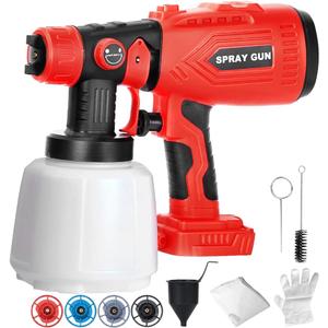 Cordless Paint Sprayer Compatible with Milwaukee 18V Battery (Tool Only) 200W HVLP Paint Gun, 3 Spray Patterns & 4 Size Nozzles for Cabinets,Walls,Furniture,House Painting