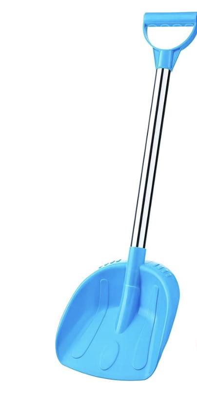 1 Pc Kids Snow Shovel with D Grip Handle Plastic Snow Shovel with Stainless Steel Handle 23.6 Inch for Boys Girls Outdoor Yard Garden Driveways Emergencies Removal Blue