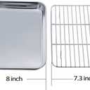 TeamFar Toaster Oven Pan Tray with Cooling Rack, Stainless Steel Toaster Ovenware Pan, Compact 8''x10.5''x1'', Healthy & Non Toxic, Rust Free & Easy Clean - Dishwasher Safe